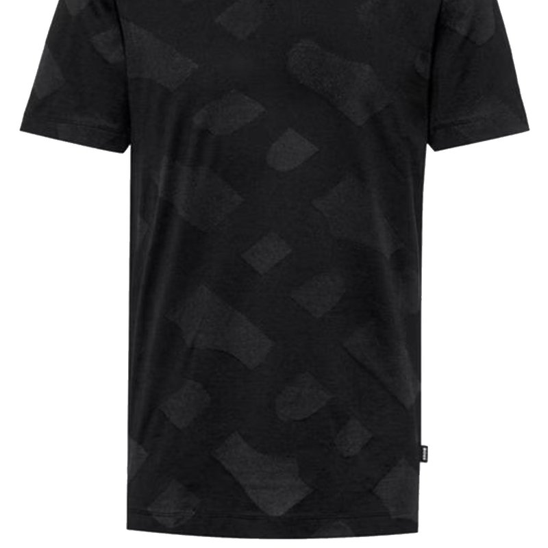 Shop Hugo Boss Men's Tiburt 355 Black Jacquard Logo Short Sleeve Crew Neck T-shirt