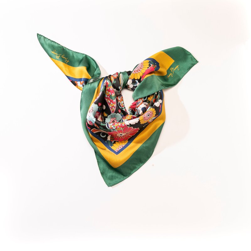 Hunny Bunny Collection Kate In Wonderland Scarf In Green
