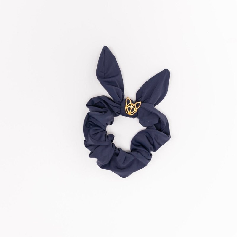 Hunny Bunny Collection Mini Girl's Poolside Scrunchie In Navy Blue