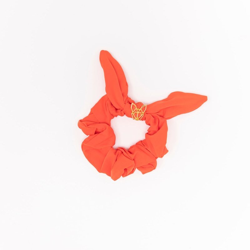 Hunny Bunny Collection Mini Girl's Poolside Scrunchie In Orange Crush