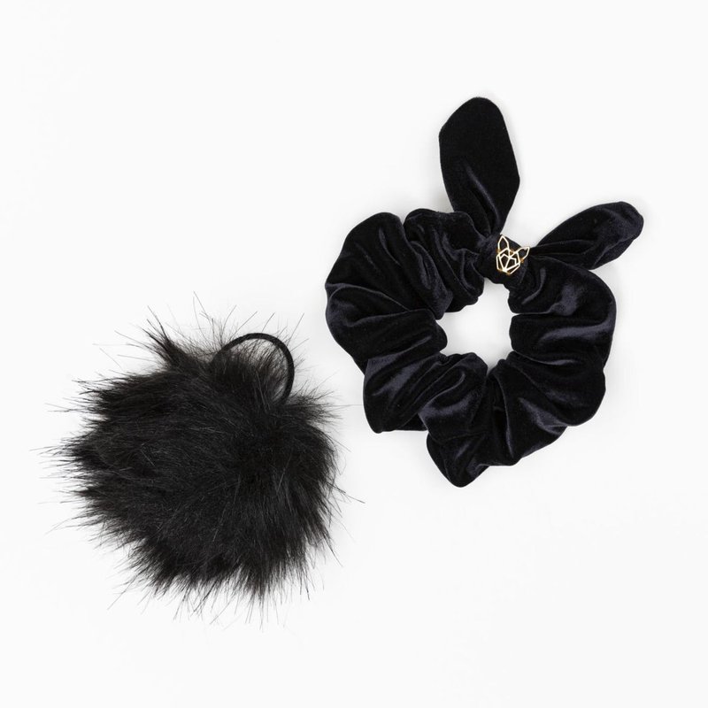 Hunny Bunny Collection Womens' Original Velvet Scrunchie In Black