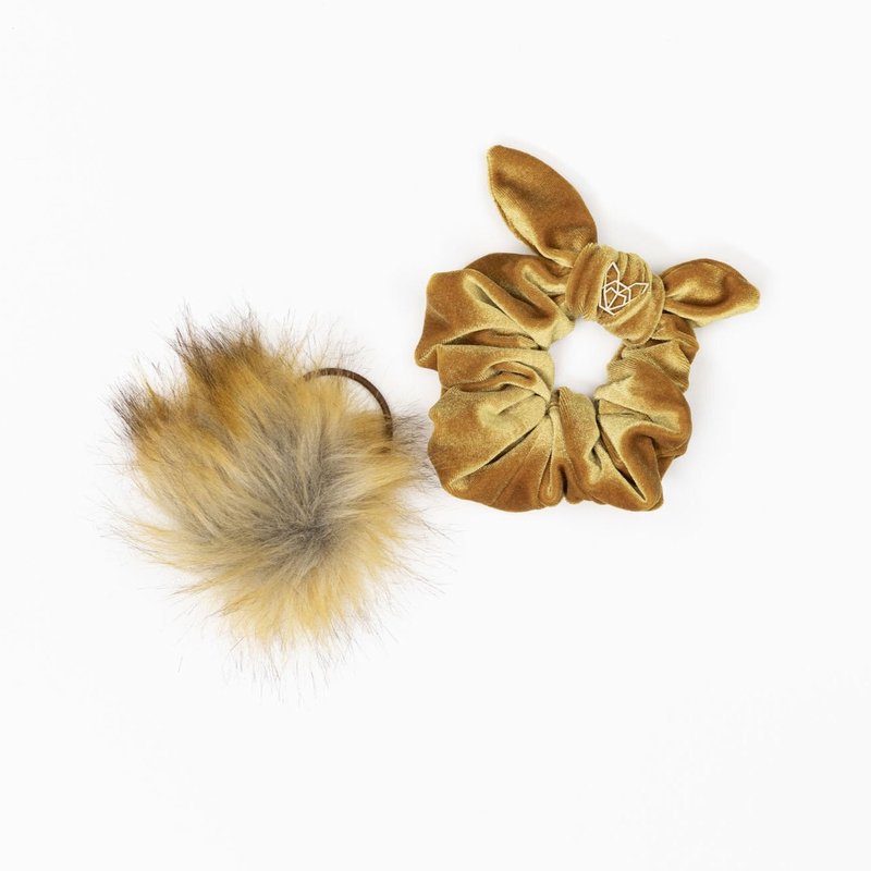 Hunny Bunny Collection Womens' Original Velvet Scrunchie In Gold