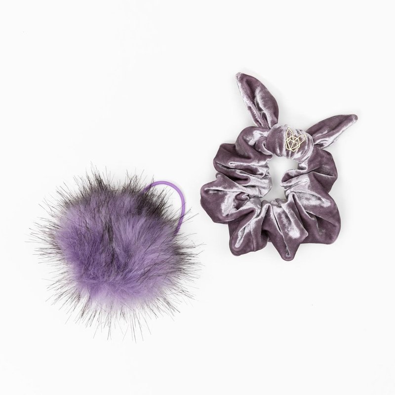 Hunny Bunny Collection Womens' Original Velvet Scrunchies In Purple