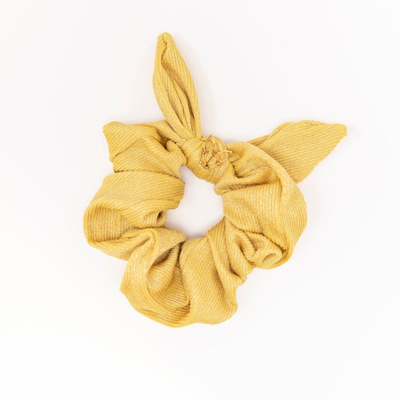 Hunny Bunny Collection Women's Poolside Hunny Scrunchie In Gold Rib Shimmer