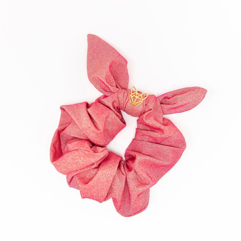 Hunny Bunny Collection Women's Poolside Hunny Scrunchie In Rose Gold Shimmer In Pink