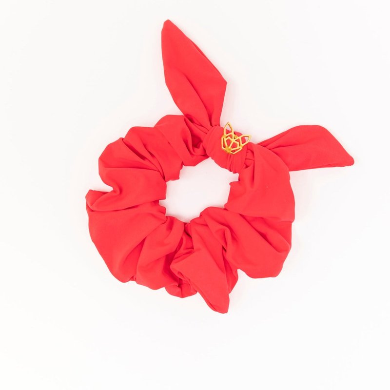 Hunny Bunny Collection Women's Poolside Scrunchie In Cherry Red