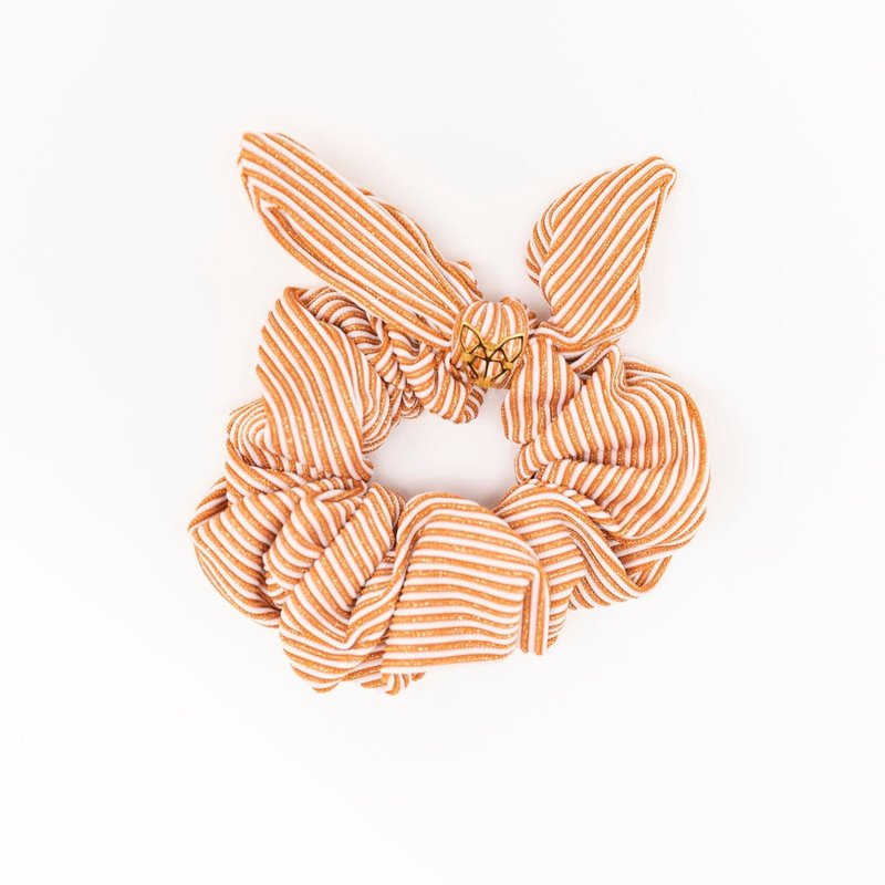 Hunny Bunny Collection Women's Poolside Scrunchie In Copper Stripe Shimmer In Pink