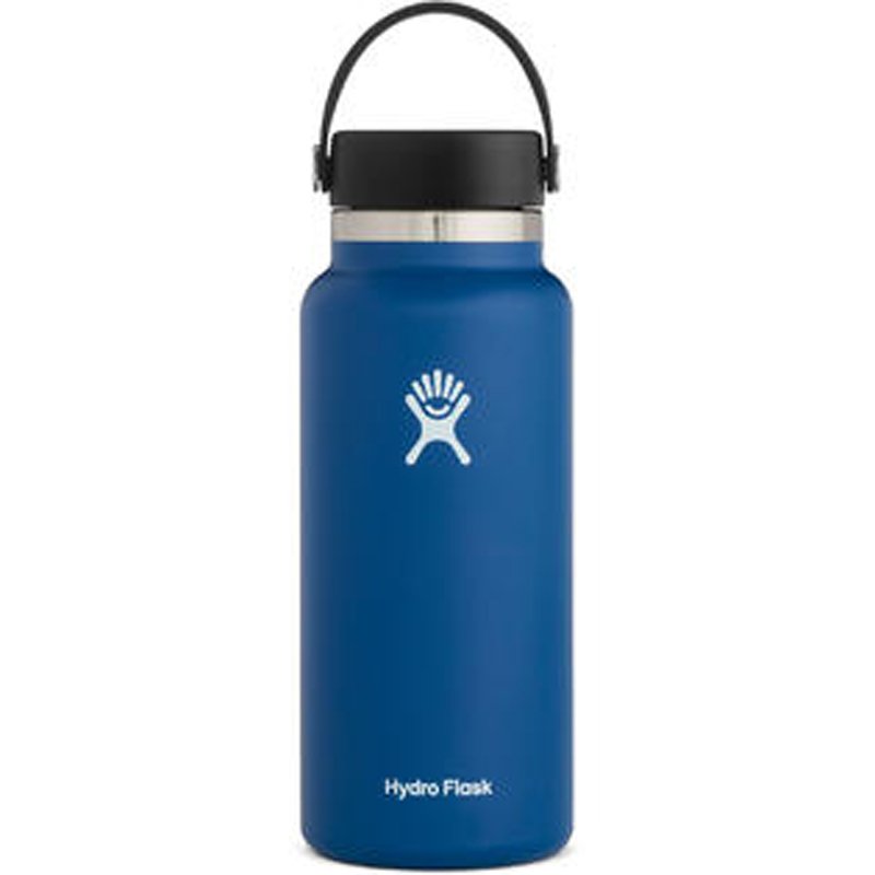Hydro Flask Vacuum Insulated Stainless Steel Water Bottle Wide Mouth With Flex Cap 32 oz In Blue