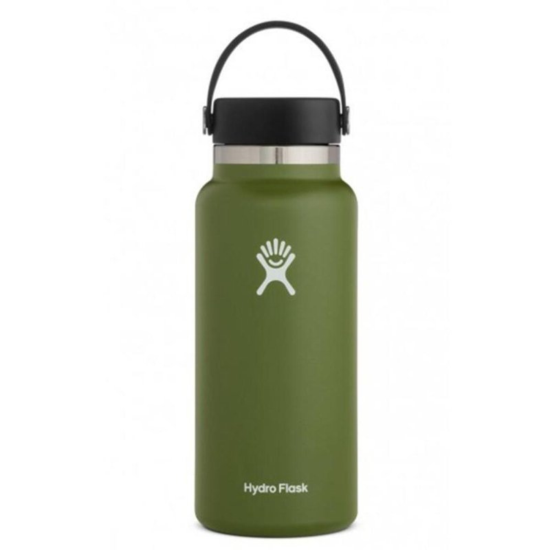 Hydro Flask Vacuum Insulated Stainless Steel Water Bottle Wide Mouth With Flex Cap 32 oz In Green