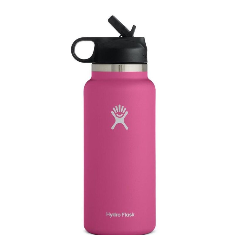 Hydro Flask Vacuum Insulated Stainless Steel Water Bottle Wide Mouth With Straw Lid 40 oz In Purple