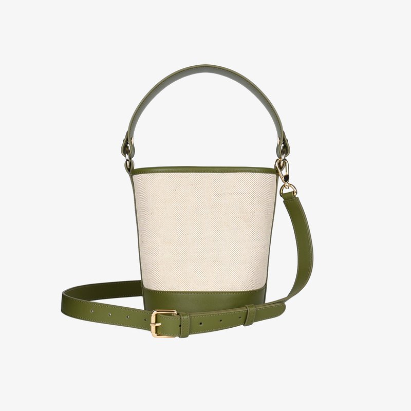 Hyer Goods Canvas Mini Bucket Bag In Green