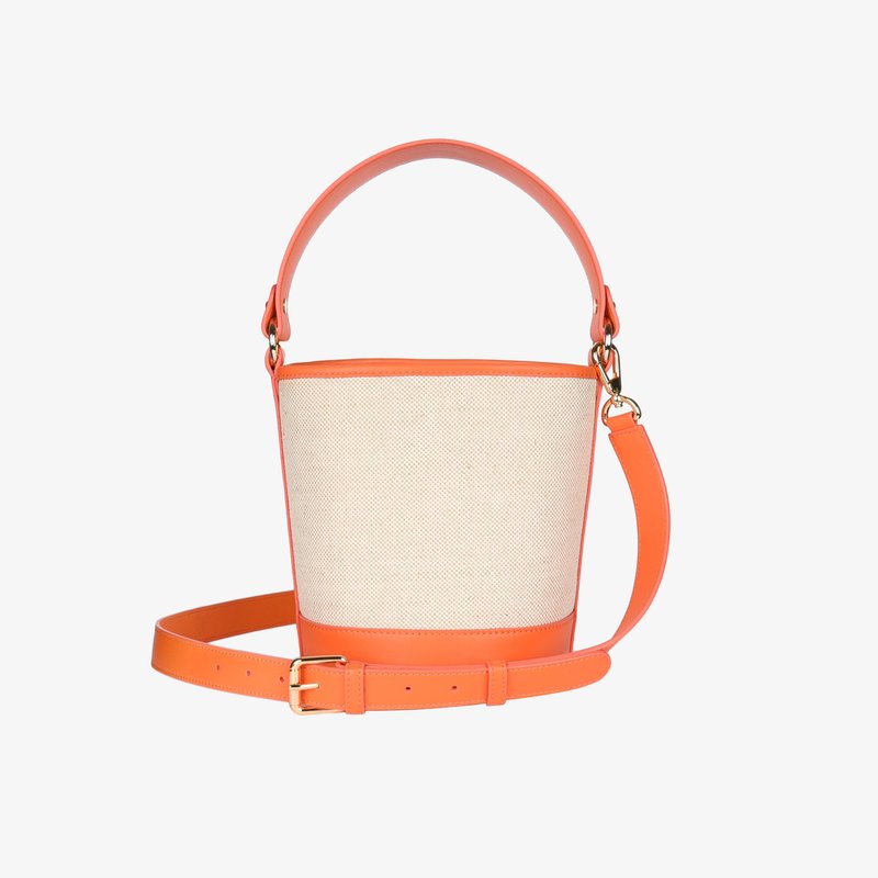 Hyer Goods Canvas Mini Bucket Bag In Orange