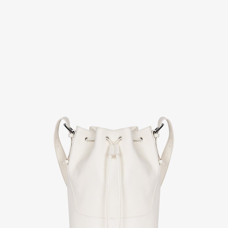 Hyer Goods Luxe Cinch Bucket Bag In White