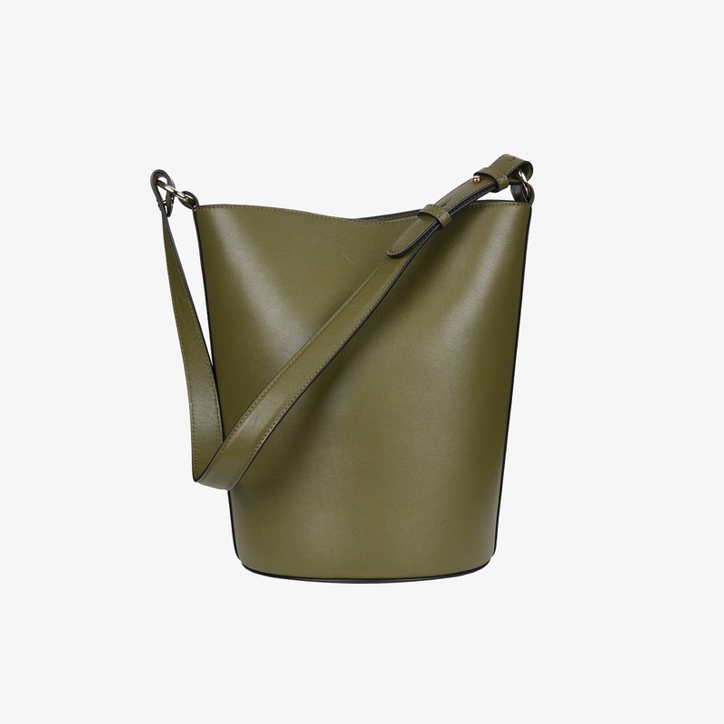 Hyer Goods Luxe Convertible Bucket Bag In Green