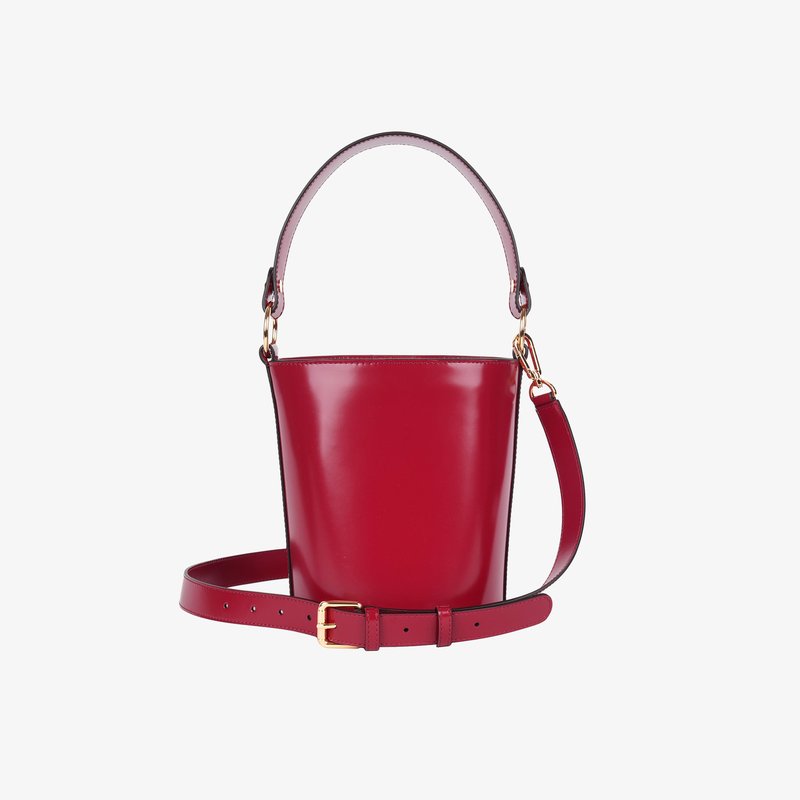 Hyer Goods Luxe Mini Bucket Bag In Red