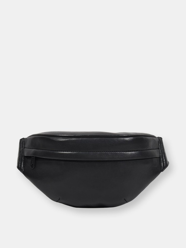 Upcycled Leather Belt Bag- Black - Default Title
