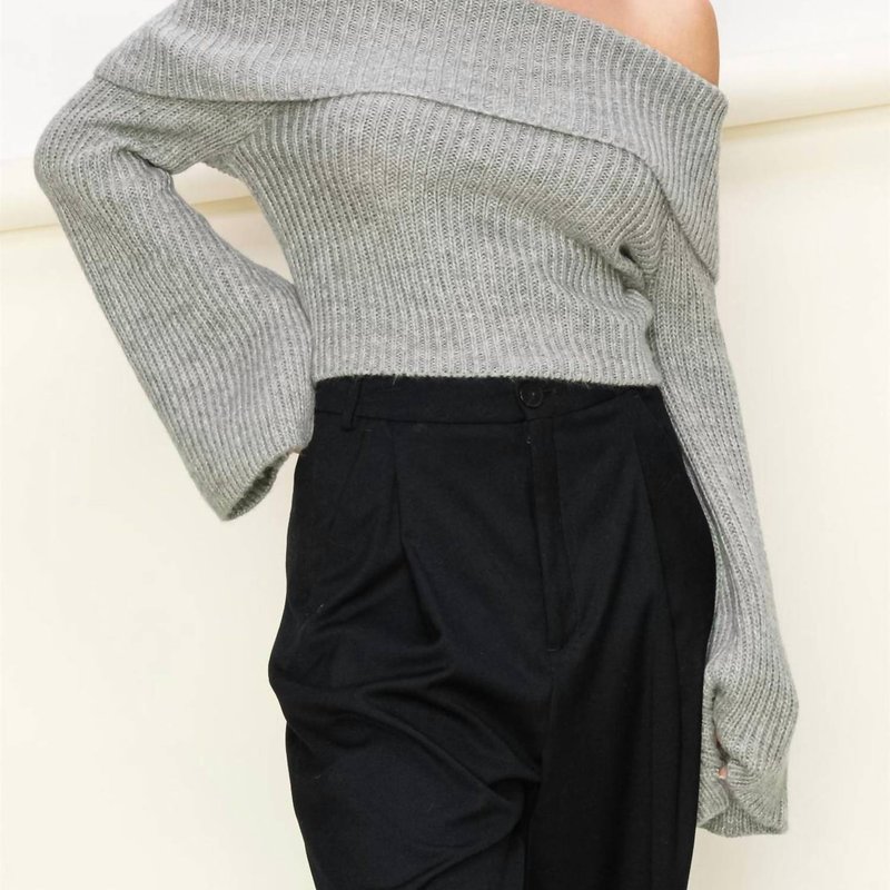 Shop Hyfve Off Shoulder Sweater In Grey