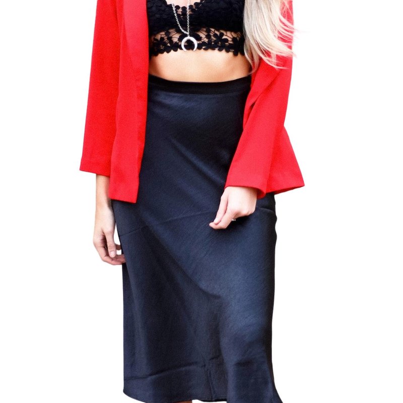 Hyfve Touchable Midi Skirt In Red