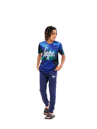 Hype Boys Reef Spray Script T-Shirt & Jogging Bottoms Set product