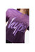 Girls Fade Glitter Script Crop T-Shirt - Purple