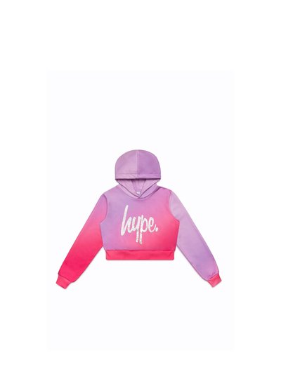 Hype Girls Fade Holographic Script Crop Hoodie product