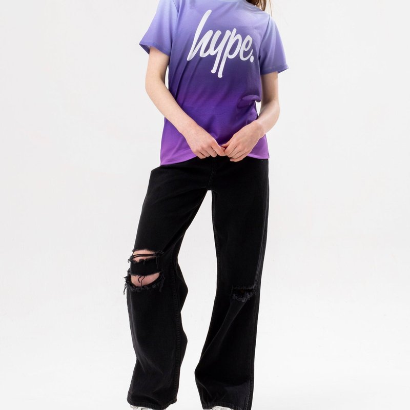 Hype Girls Fade Script T-shirt In Purple