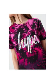 Girls Fade Tie Dye Script T-Shirt