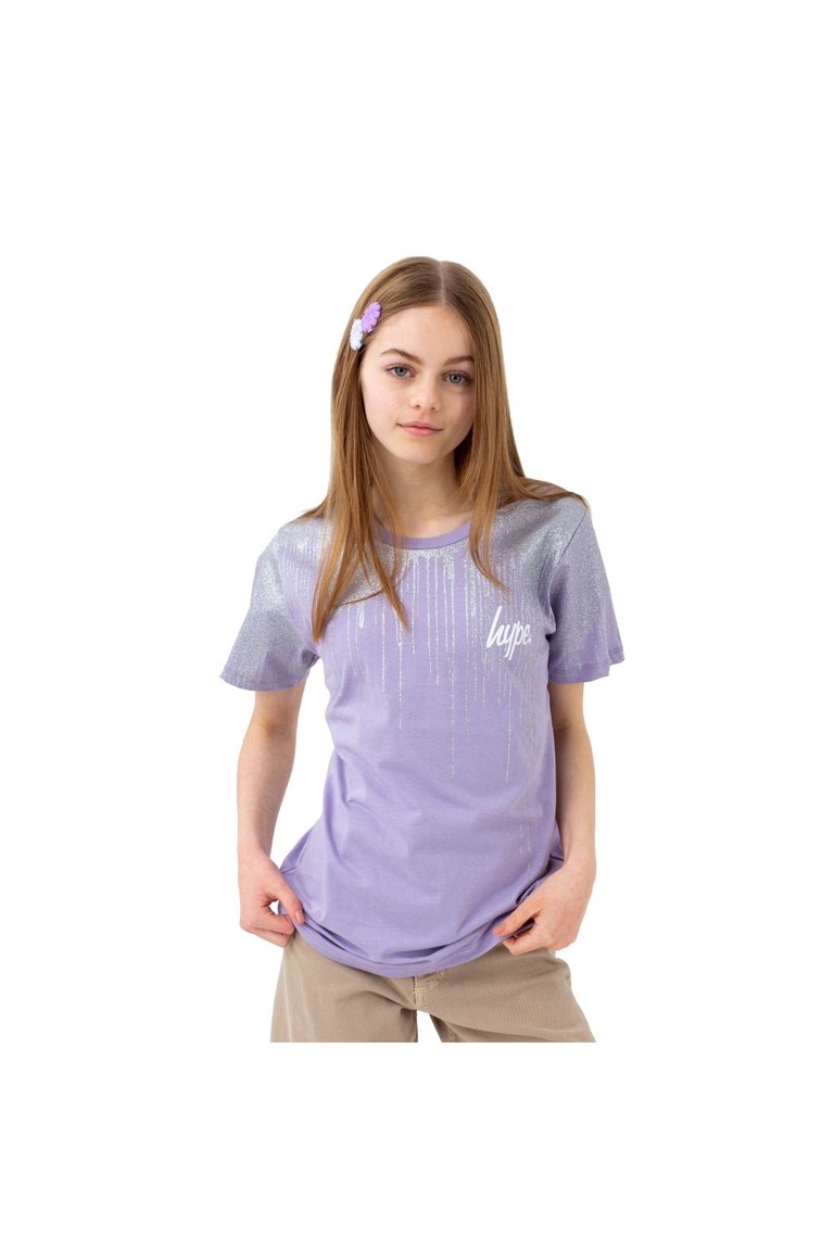 Hype Girls Drips T-Shirt - Lilac/White