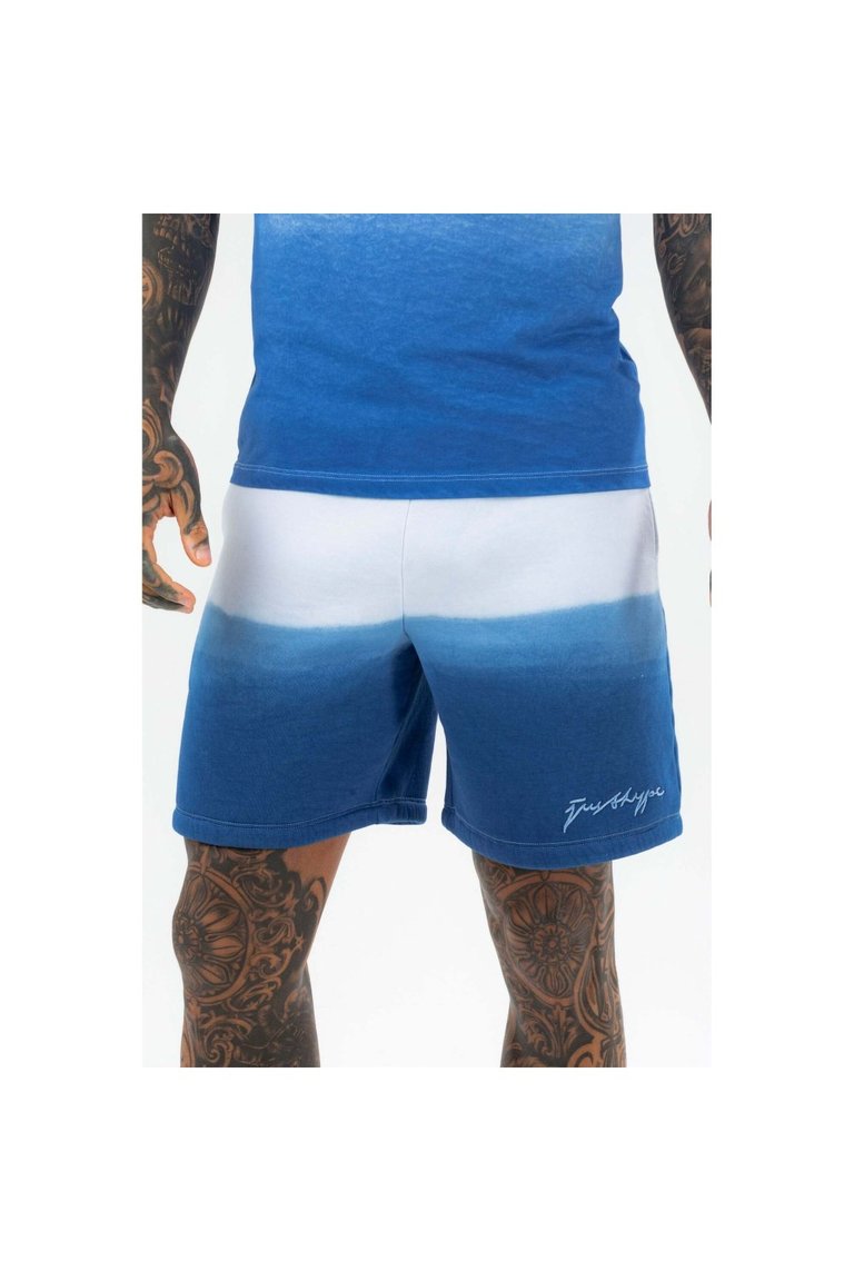 Hype Mens Lake Fade Scribble Casual Shorts - Blue/white