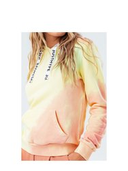 Hype Womens/Ladies Candy Tie Dye Pullover Hoodie (Light Yellow/Pale Pink/Lime Green)
