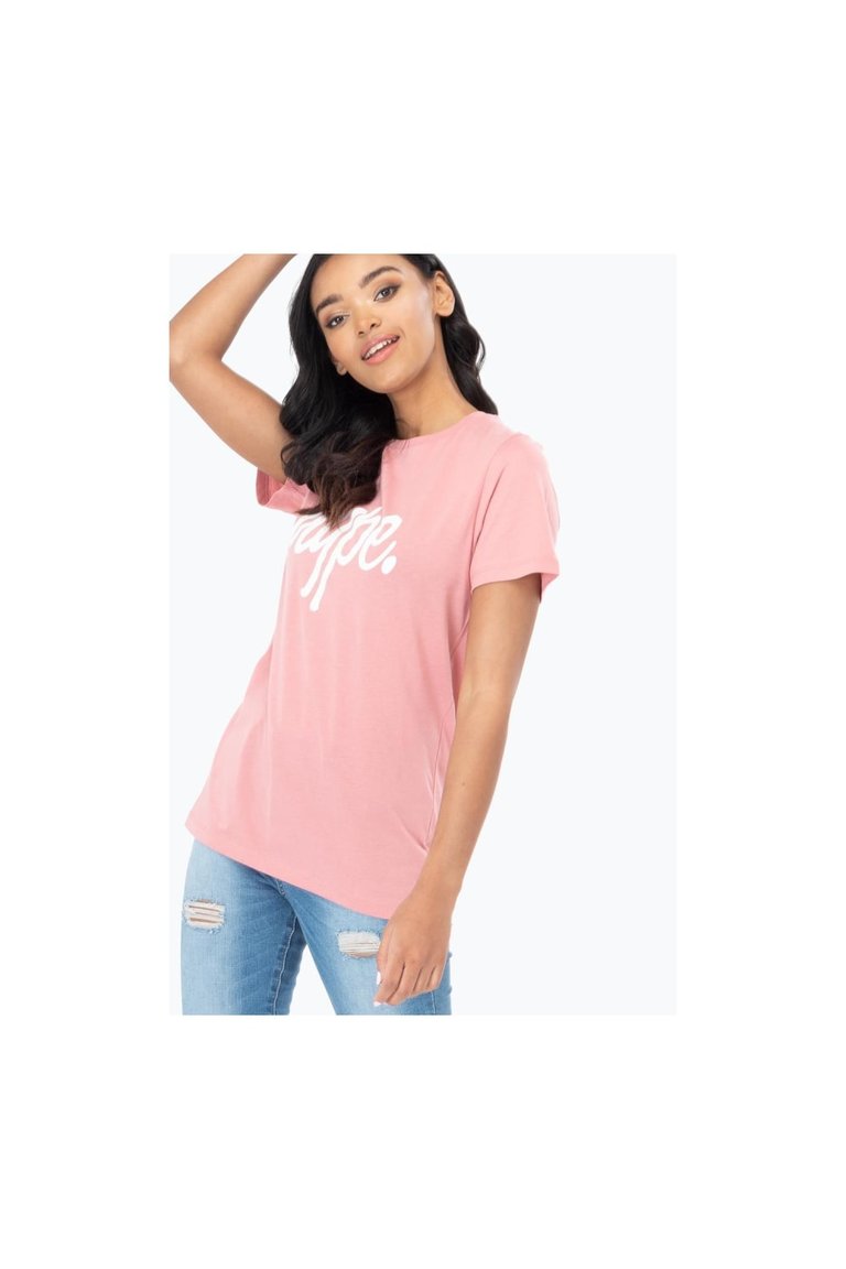 Hype Womens/Ladies Script T-Shirt  - Pink