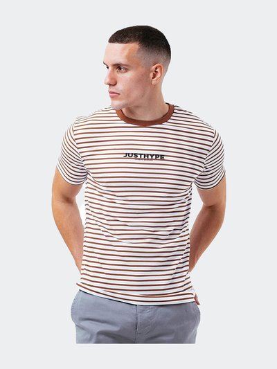 Hype Mens Stripe T-Shirt - Brick Red/White product