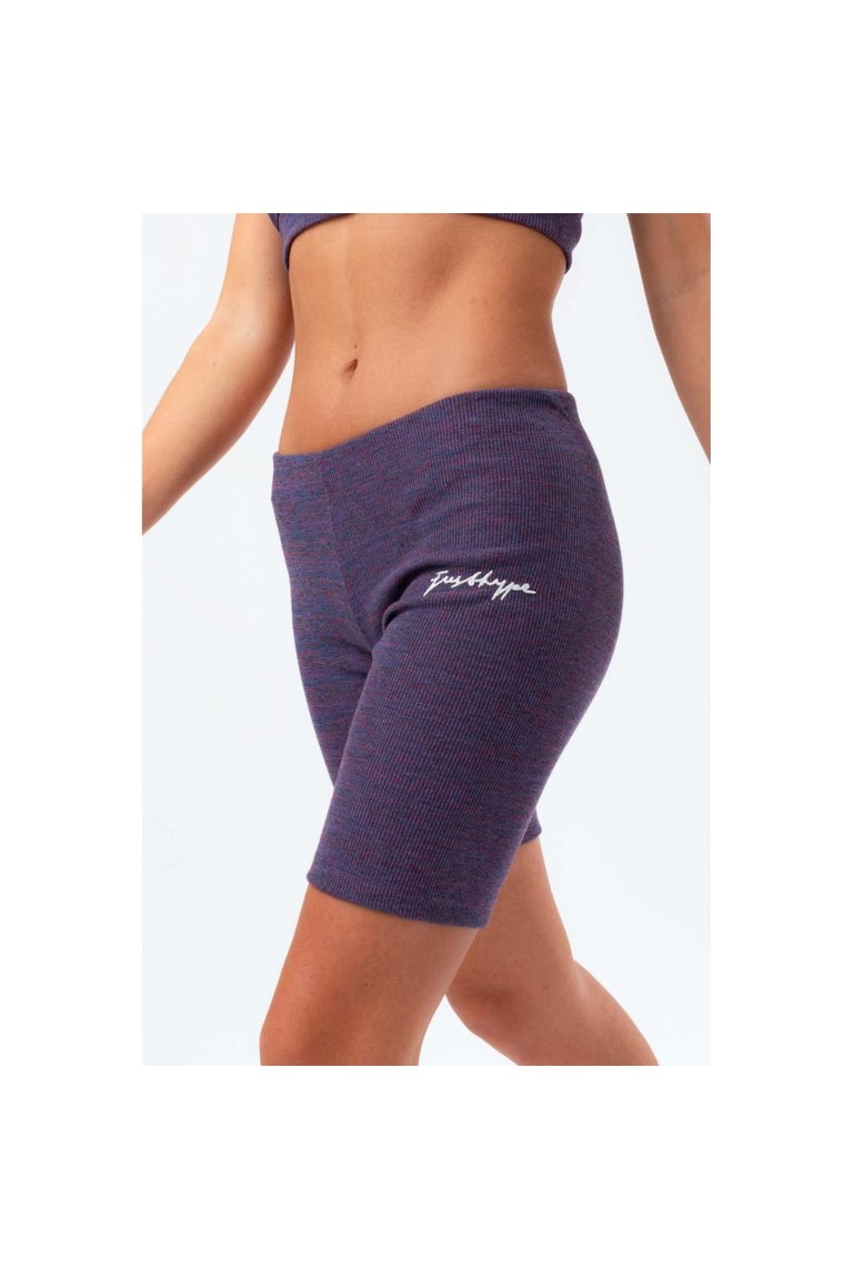 Womens/Ladies Space Dye Cycling Shorts - Purple