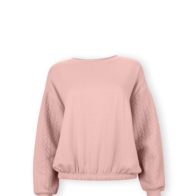 I Am By Studio 51 Mix Media Pullover Sweater In Pink