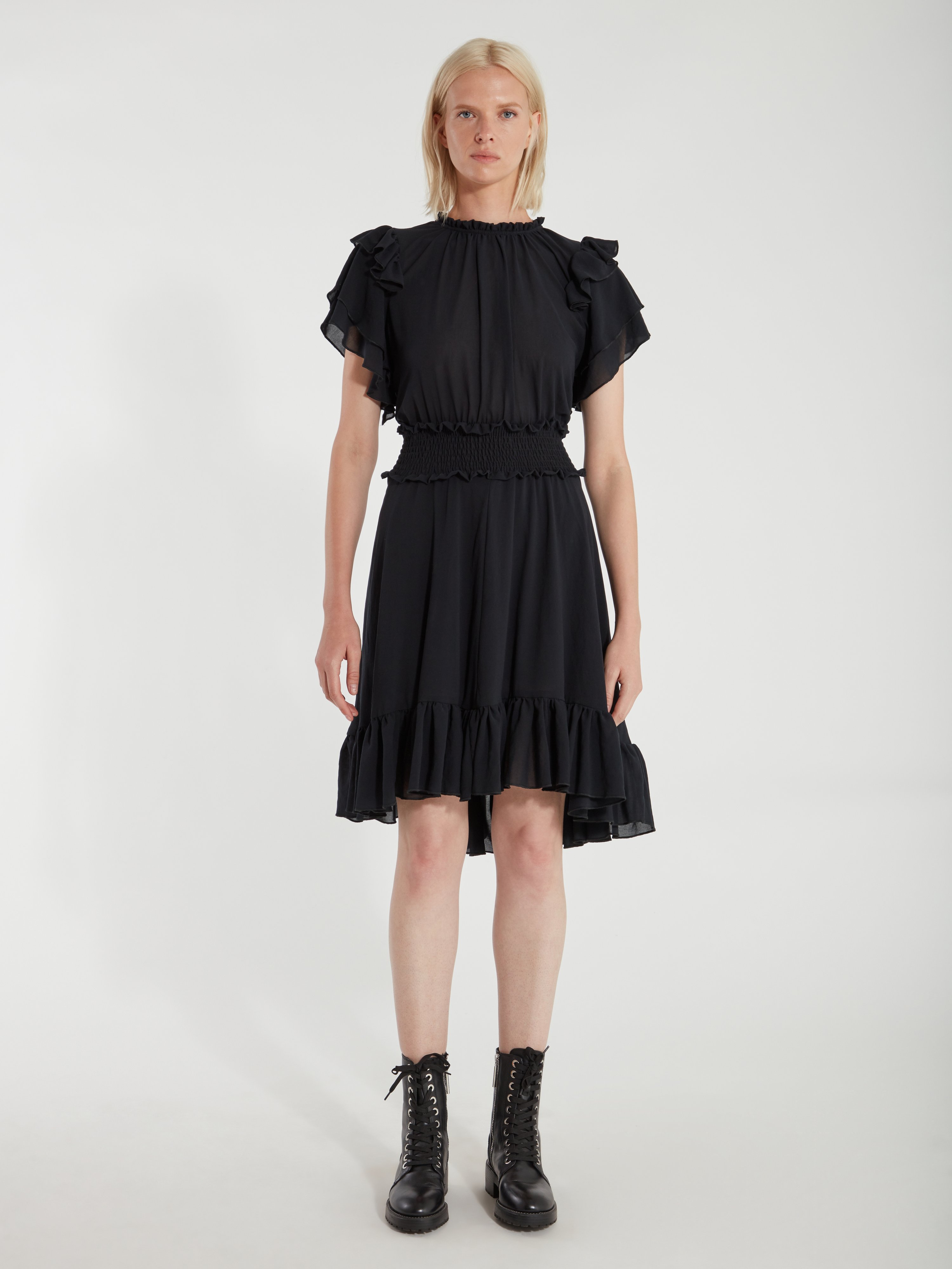 ICONS OBJECTS OF DEVOTION ICONS OBJECTS OF DEVOTION THE RUFFLE SMOCK MINI DRESS