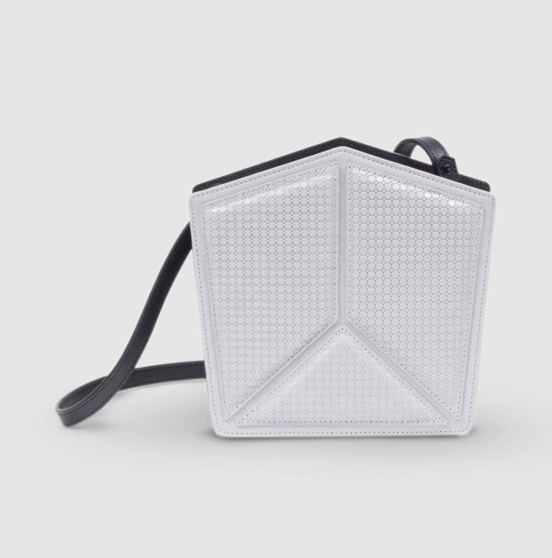 Imago-a Nº28 Pentatonic Honeycomb Bag In Light Gray+black