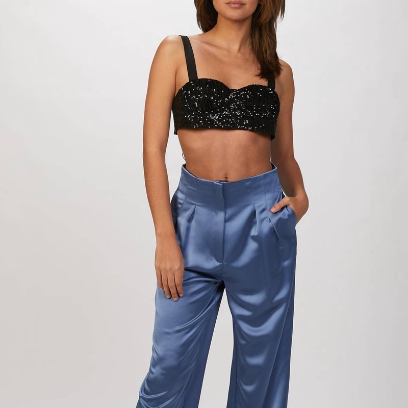 Shop In The Mood For Love Clyde Satin Pants In Blue