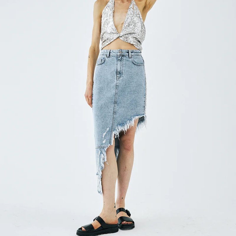 Shop In The Mood For Love Madrugue Denim Skirt In Blue