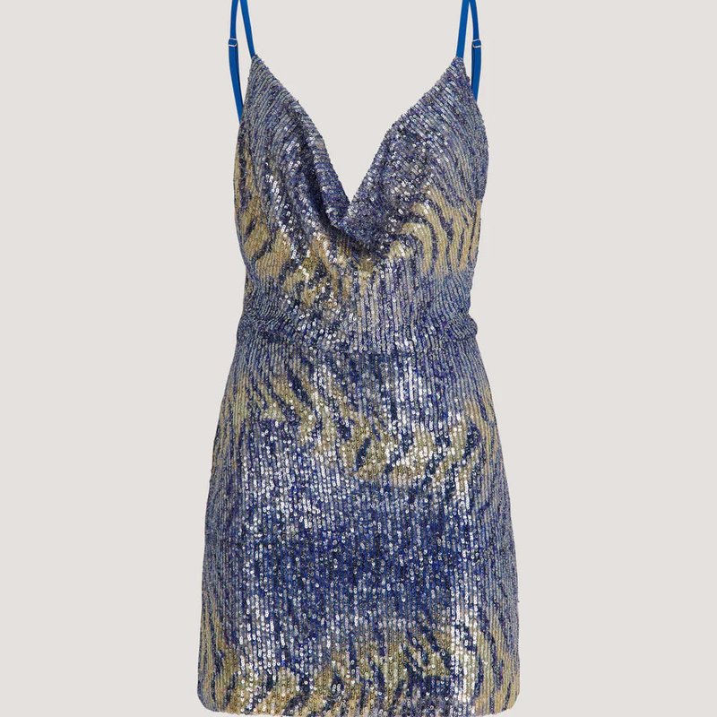 Shop In The Mood For Love Yuna Abstract Animal Dress In Blue
