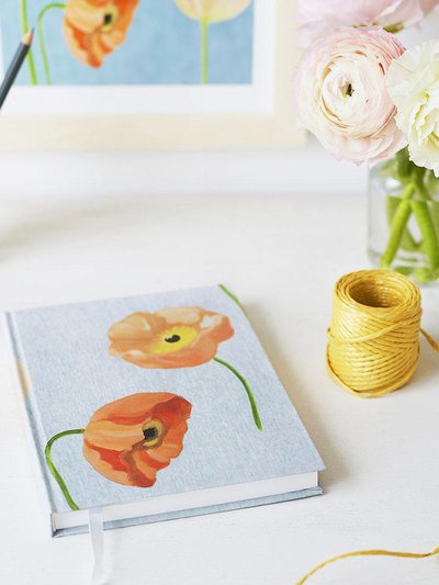 India & Purry Journal: Peach Poppies on Grey product