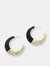 Black Ivory Raffia Wrapped Hoop Earrings - Black Ivory