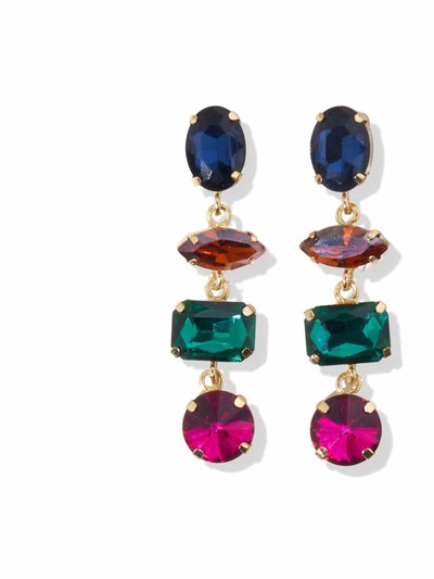 INK+ALLOY Navy Amber Emerald  Tier Crystal Post Earrings product
