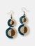 PEACOCK IVORY GOLD DOUBLE DISC EARRINGS - Ivory gold