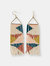 PEACOCK PINK RUST TRIANGLES ON TRIANGLE EARRINGS - Peacock pink rust