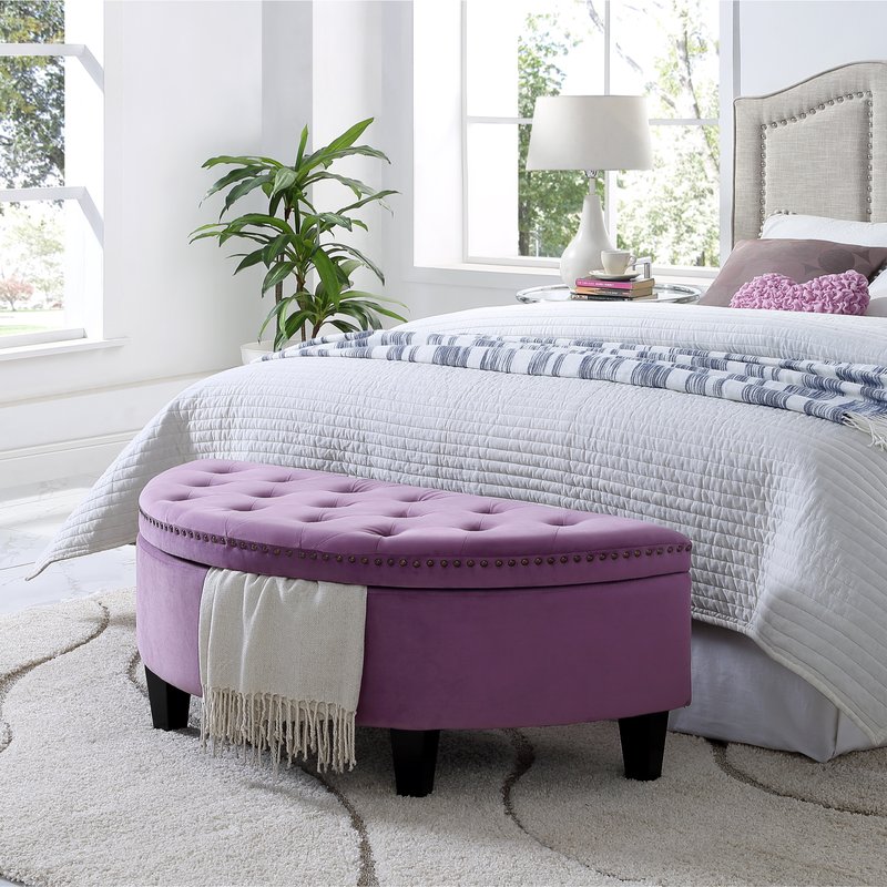 Shop Inspired Home Leandra Storage Ottoman In Purple