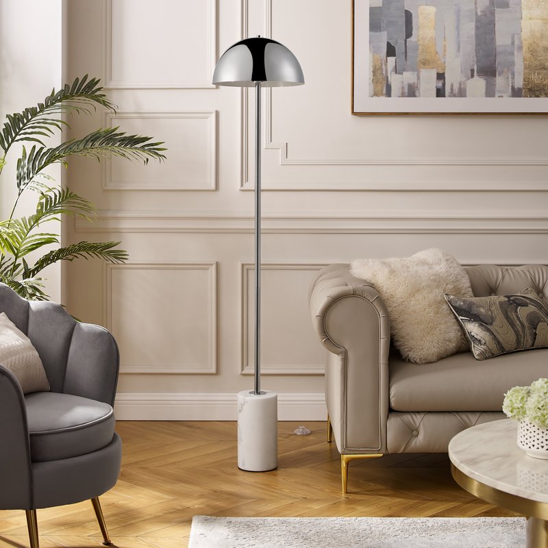 Inspired Home Marlen Floor Lamp In Grey