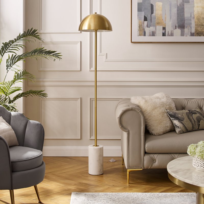Inspired Home Marlen Floor Lamp In Gold