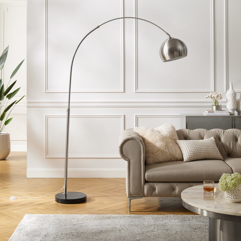 Inspired Home Maycie Floor Lamp In Grey