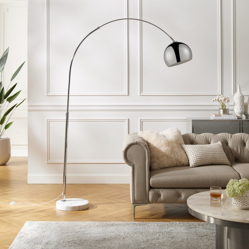 Inspired Home Maycie Floor Lamp In Grey