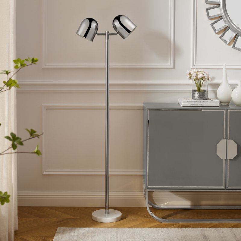 Inspired Home Paetyn Floor Lamp In Grey